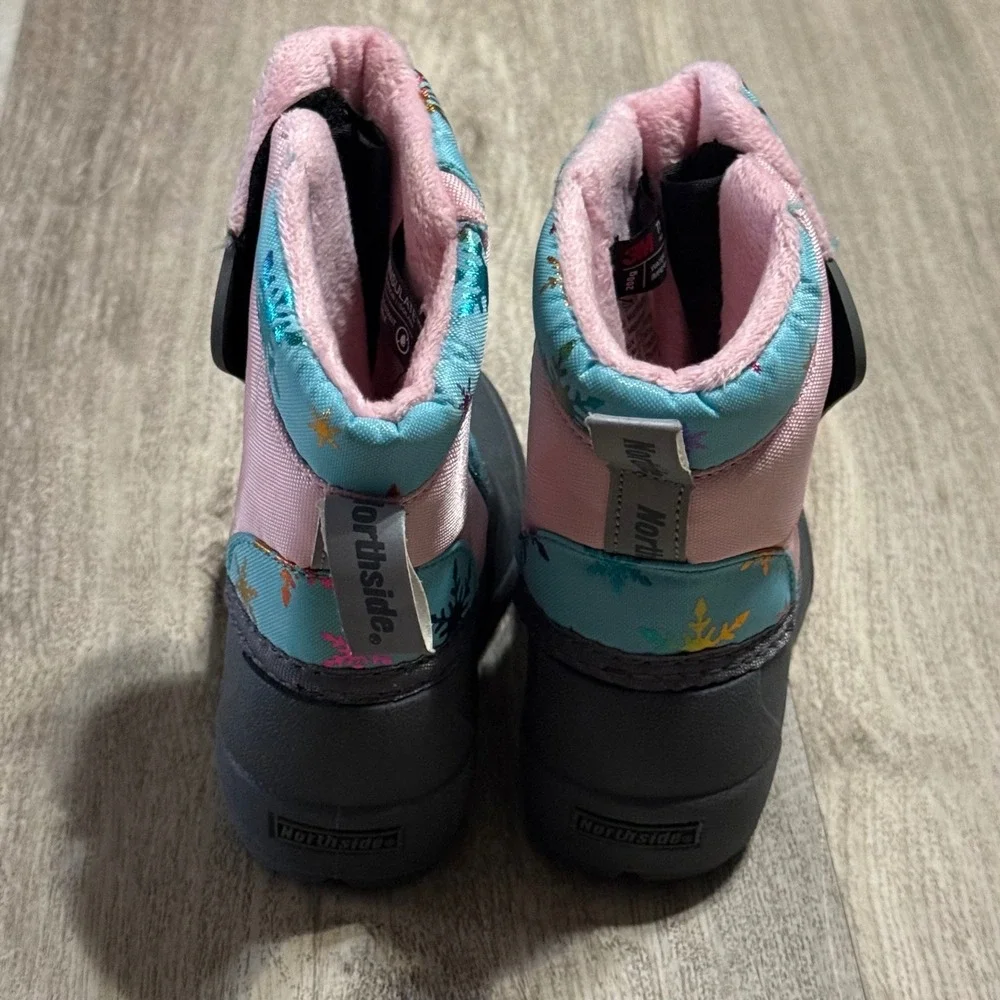 Northside Kids‎ Snowflake Snow Boots Pink Turquoise 3M Thinsulate Size 5 Toddler